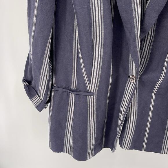 Lane Bryant The Bryant Blazer linen blend striped single button blazer sz 20 - Picture 3 of 6